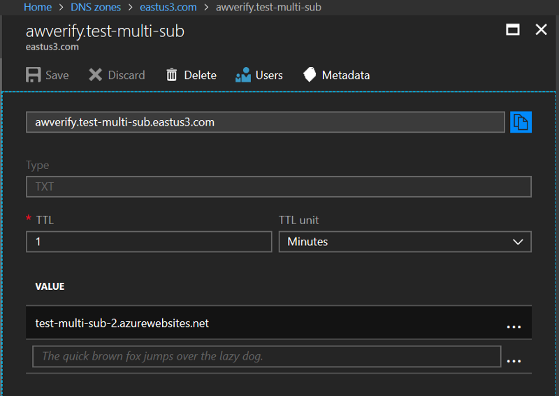 Note the subtle difference — test-multi-sub-2 instead of test-multi-sub-1